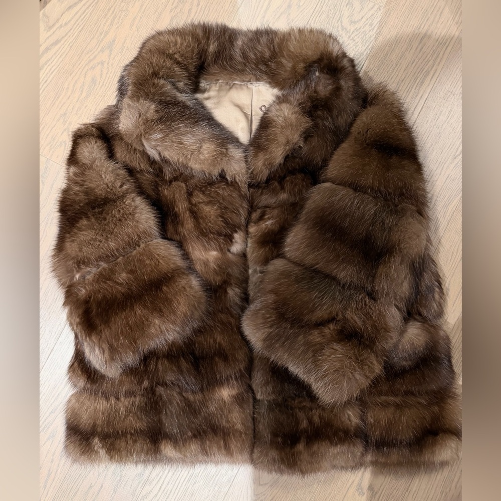 Luxurious Russian Sable Coat with Silver tip
